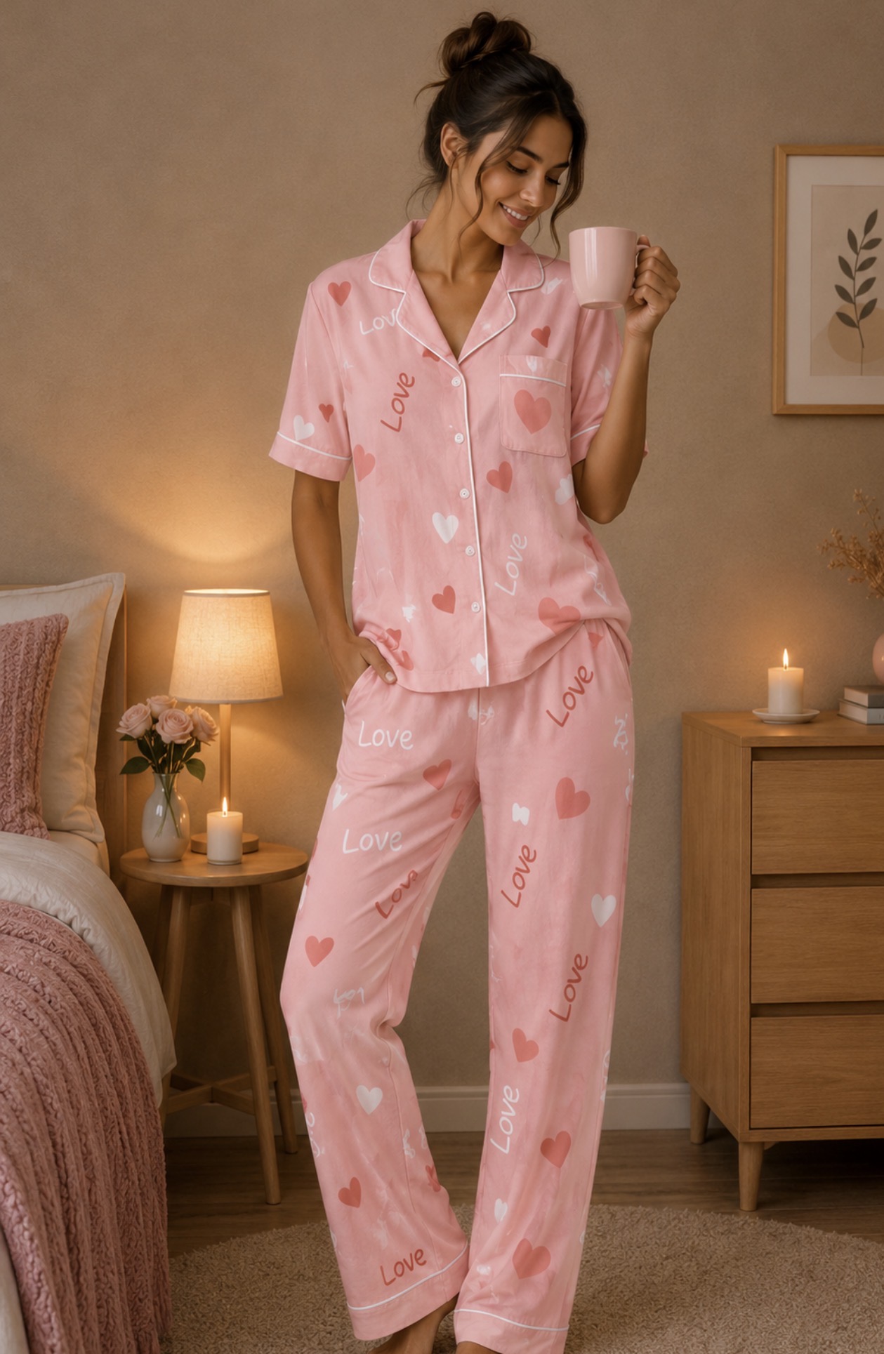 239 Pijam corazón rosa
